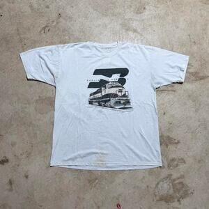 Vintage 90’s Y2K Locomotive Burlington Northern Train Graphic T-Shirt